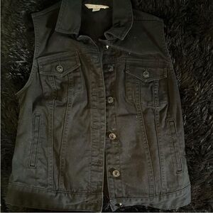 Black jean vest